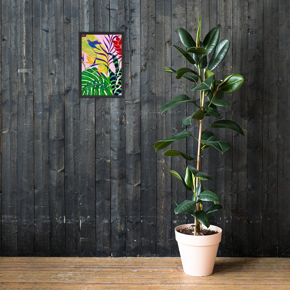 Bird of Paradise Botanical Print Framed poster-Framed Art Poster-TaraHuntDesigns