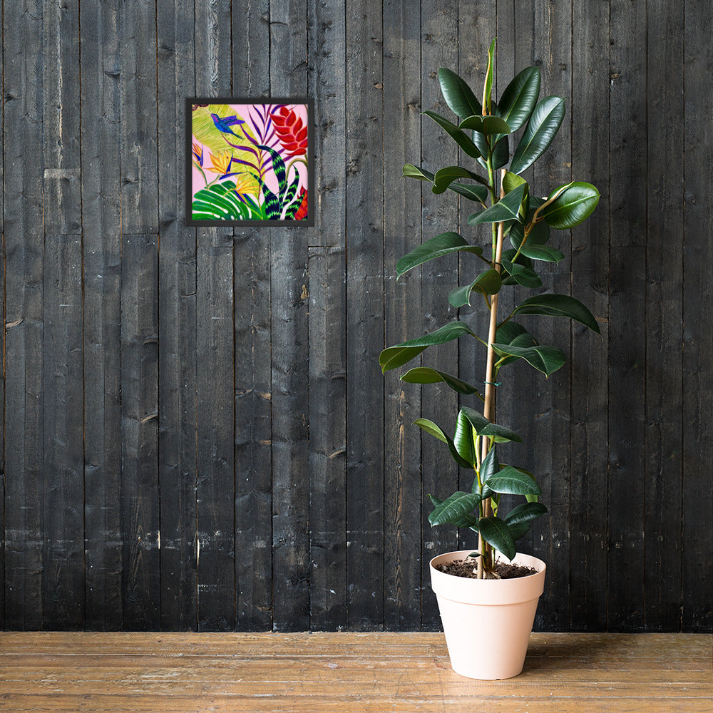Bird of Paradise Botanical Print Framed poster-Framed Art Poster-TaraHuntDesigns