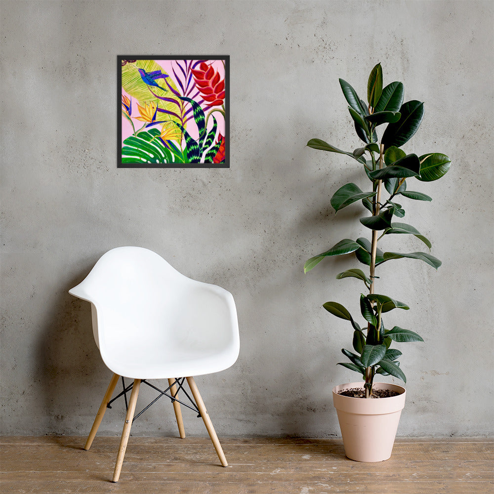 Bird of Paradise Botanical Print Framed poster-Framed Art Poster-TaraHuntDesigns