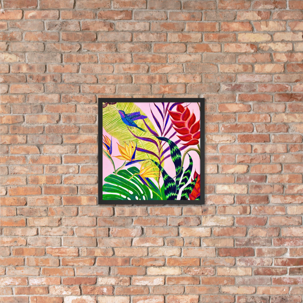 Bird of Paradise Botanical Print Framed poster-Framed Art Poster-TaraHuntDesigns