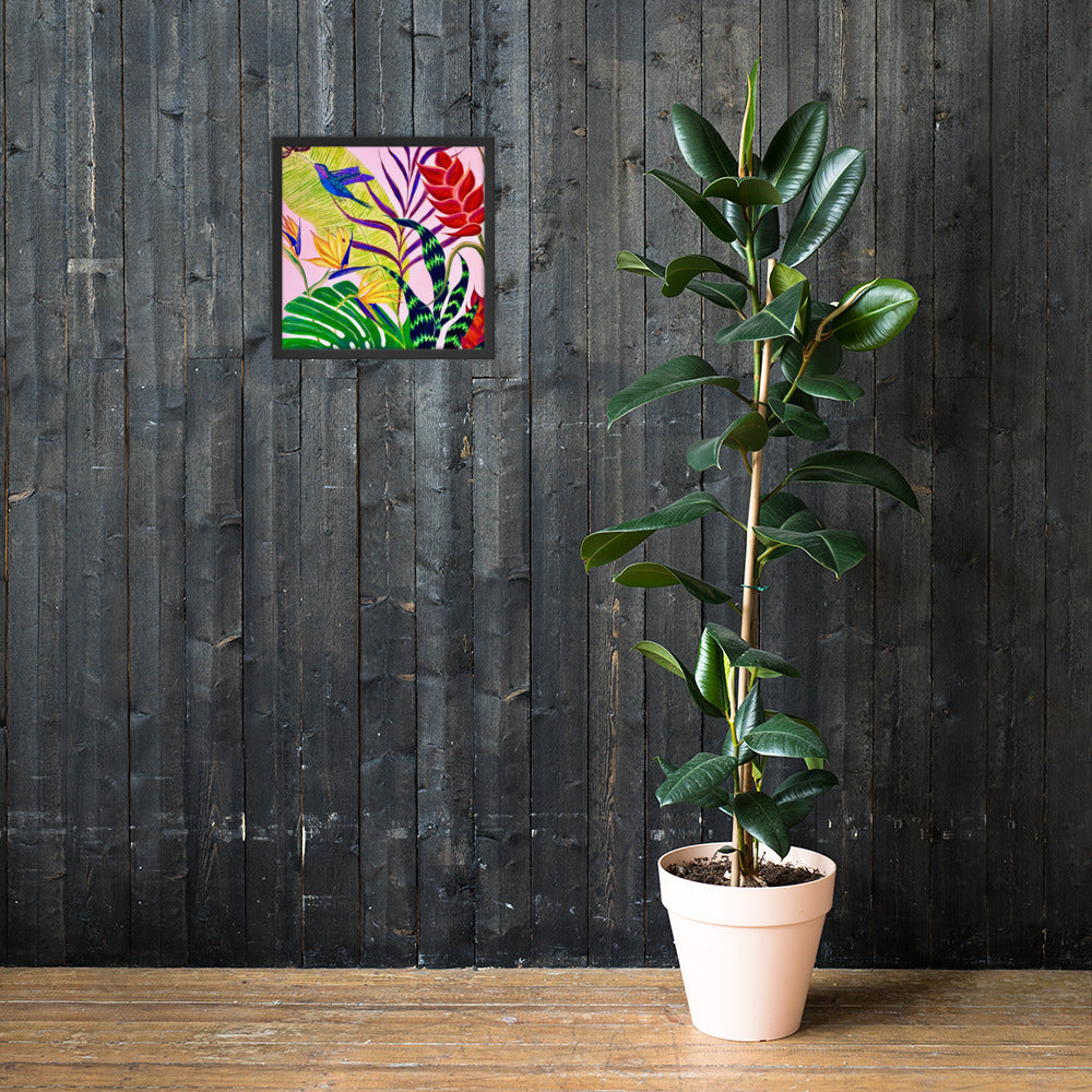 Bird of Paradise Botanical Print Framed poster-Framed Art Poster-TaraHuntDesigns