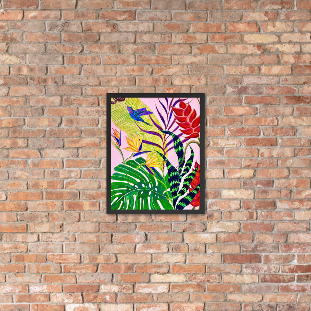 Bird of Paradise Botanical Print Framed poster-Framed Art Poster-TaraHuntDesigns