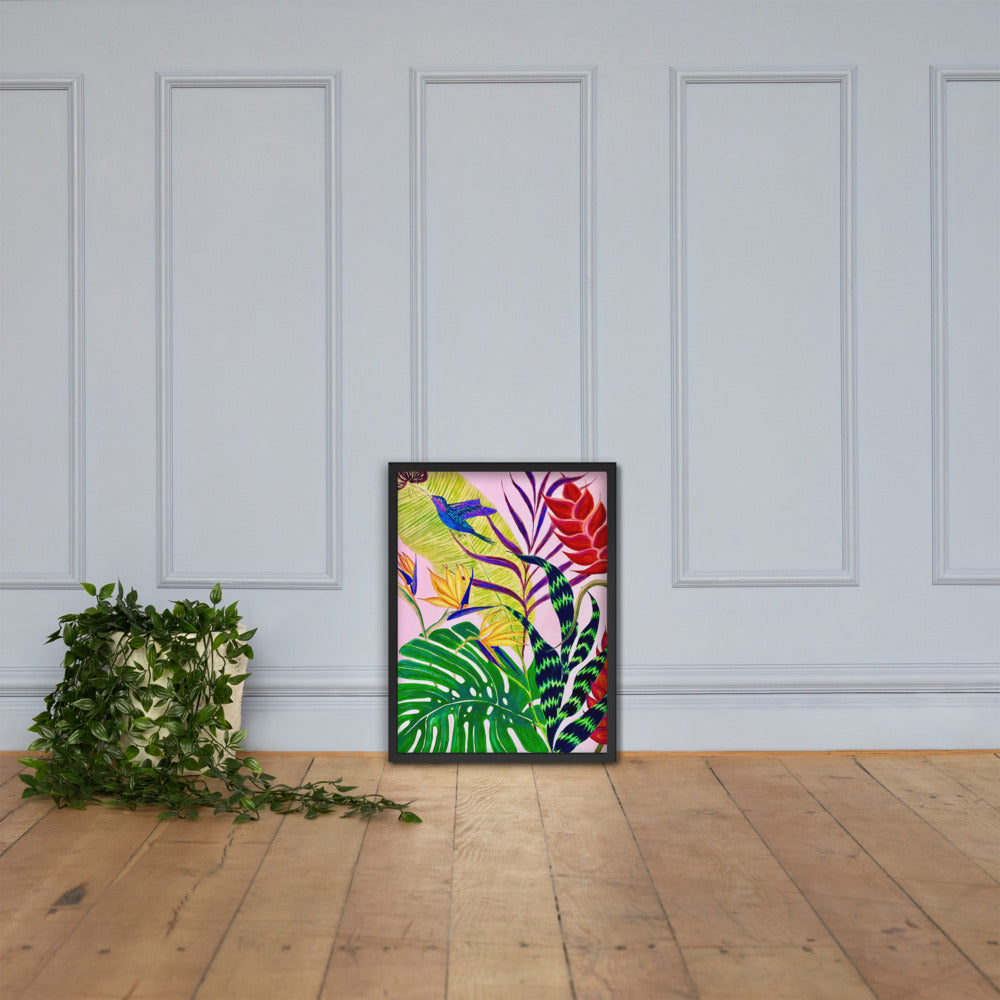 Bird of Paradise Botanical Print Framed poster-Framed Art Poster-TaraHuntDesigns