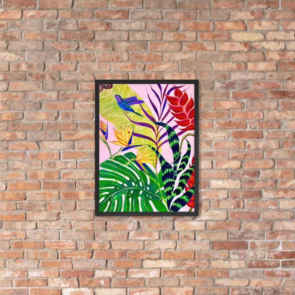 Bird of Paradise Botanical Print Framed poster-Framed Art Poster-TaraHuntDesigns