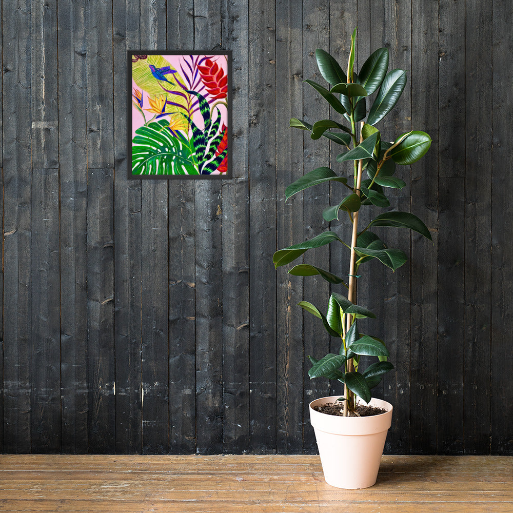 Bird of Paradise Botanical Print Framed poster-Framed Art Poster-TaraHuntDesigns
