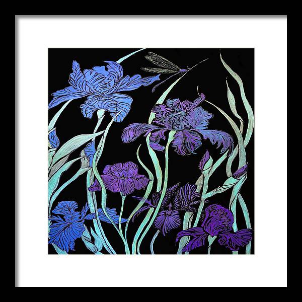 Night Irises - Framed Print