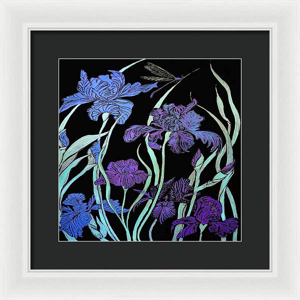 Night Irises - Framed Print