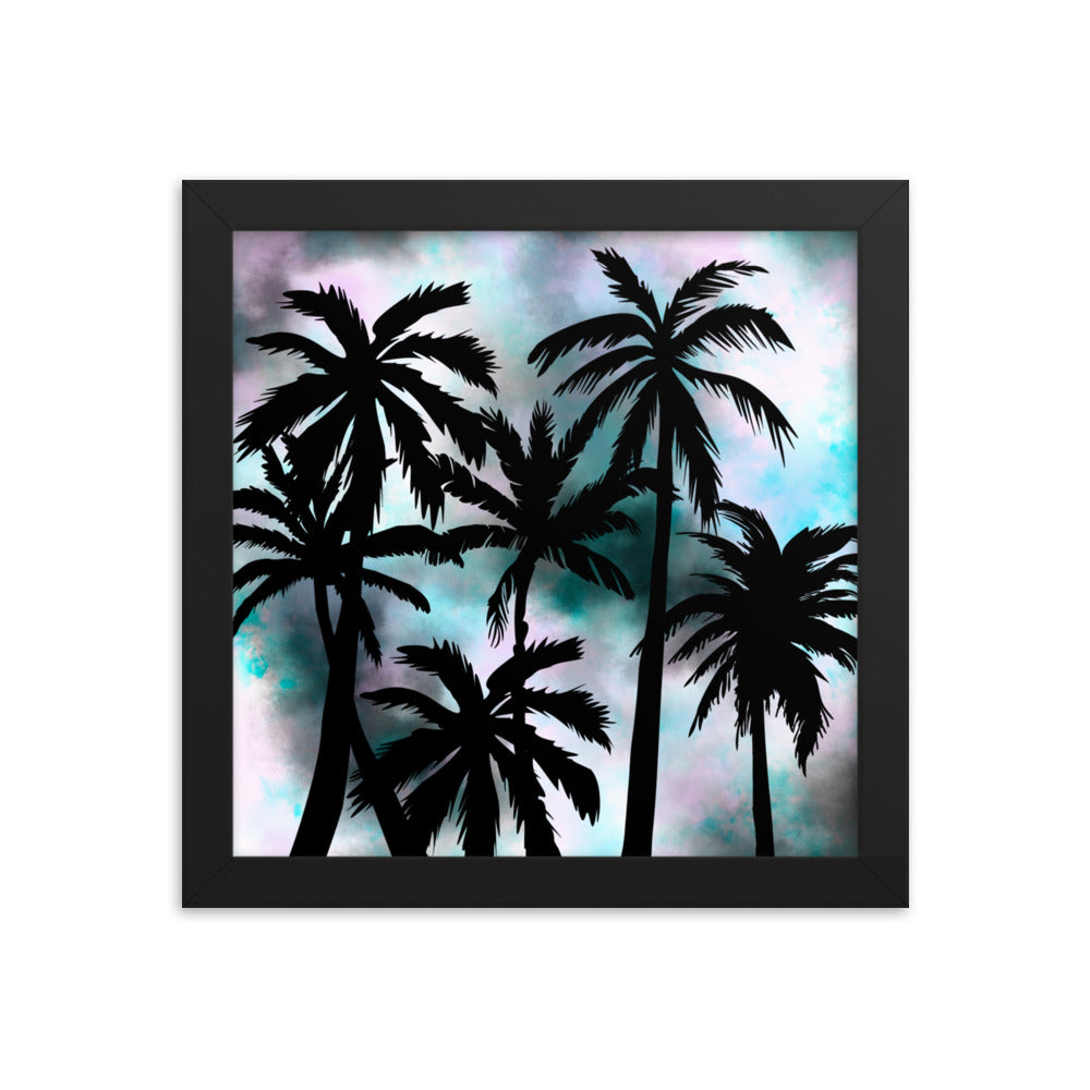 Sunset Palm-Framed poster