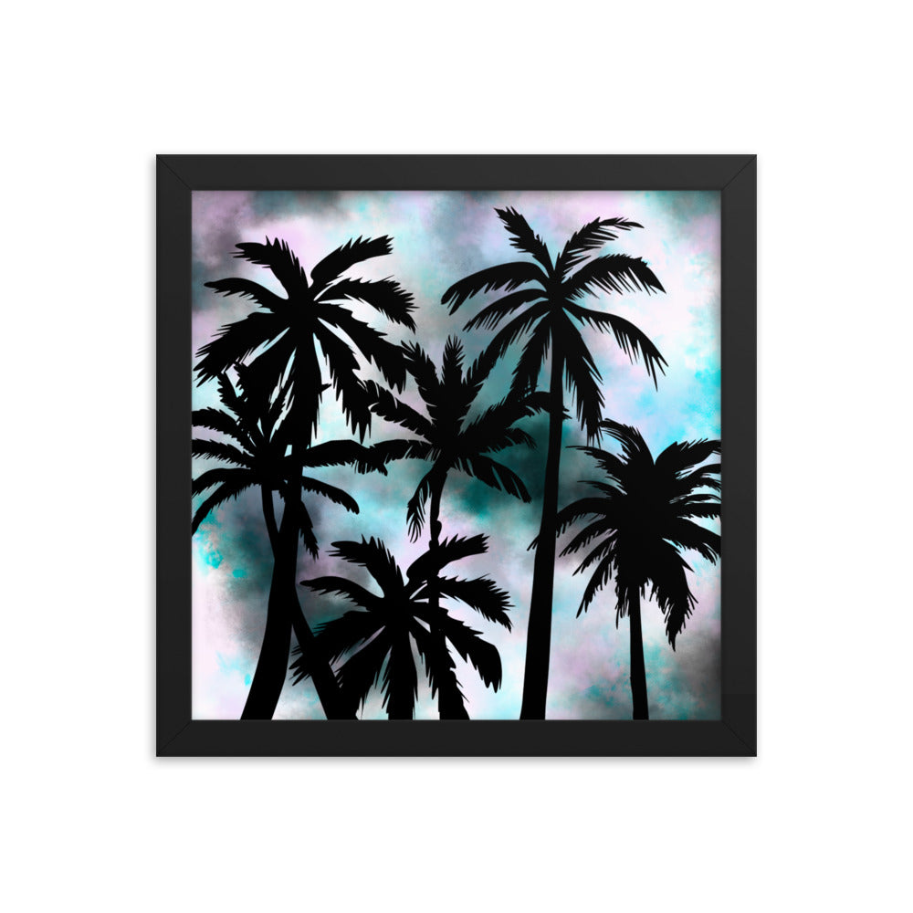 Sunset Palm-Framed poster