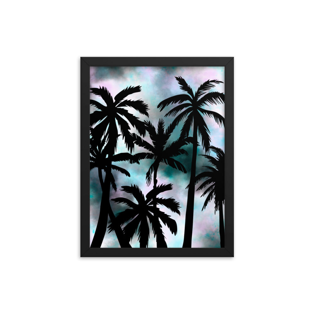Sunset Palm-Framed poster