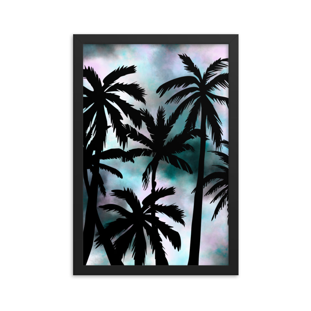 Sunset Palm-Framed poster