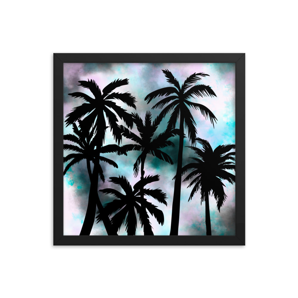 Sunset Palm-Framed poster