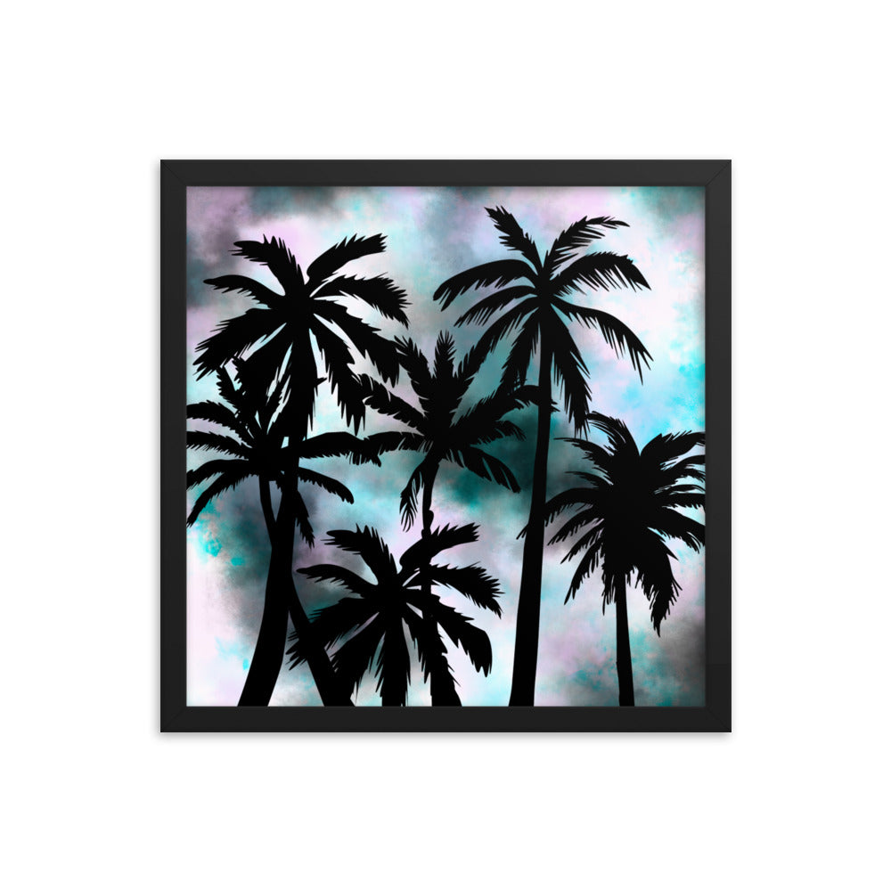 Sunset Palm-Framed poster