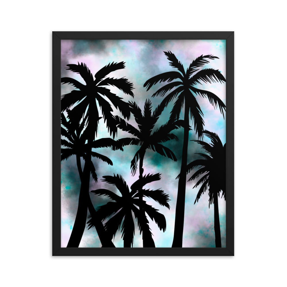 Sunset Palm-Framed poster
