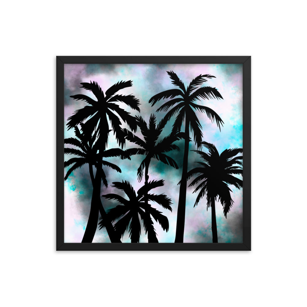 Sunset Palm-Framed poster