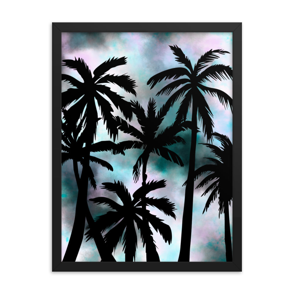 Sunset Palm-Framed poster