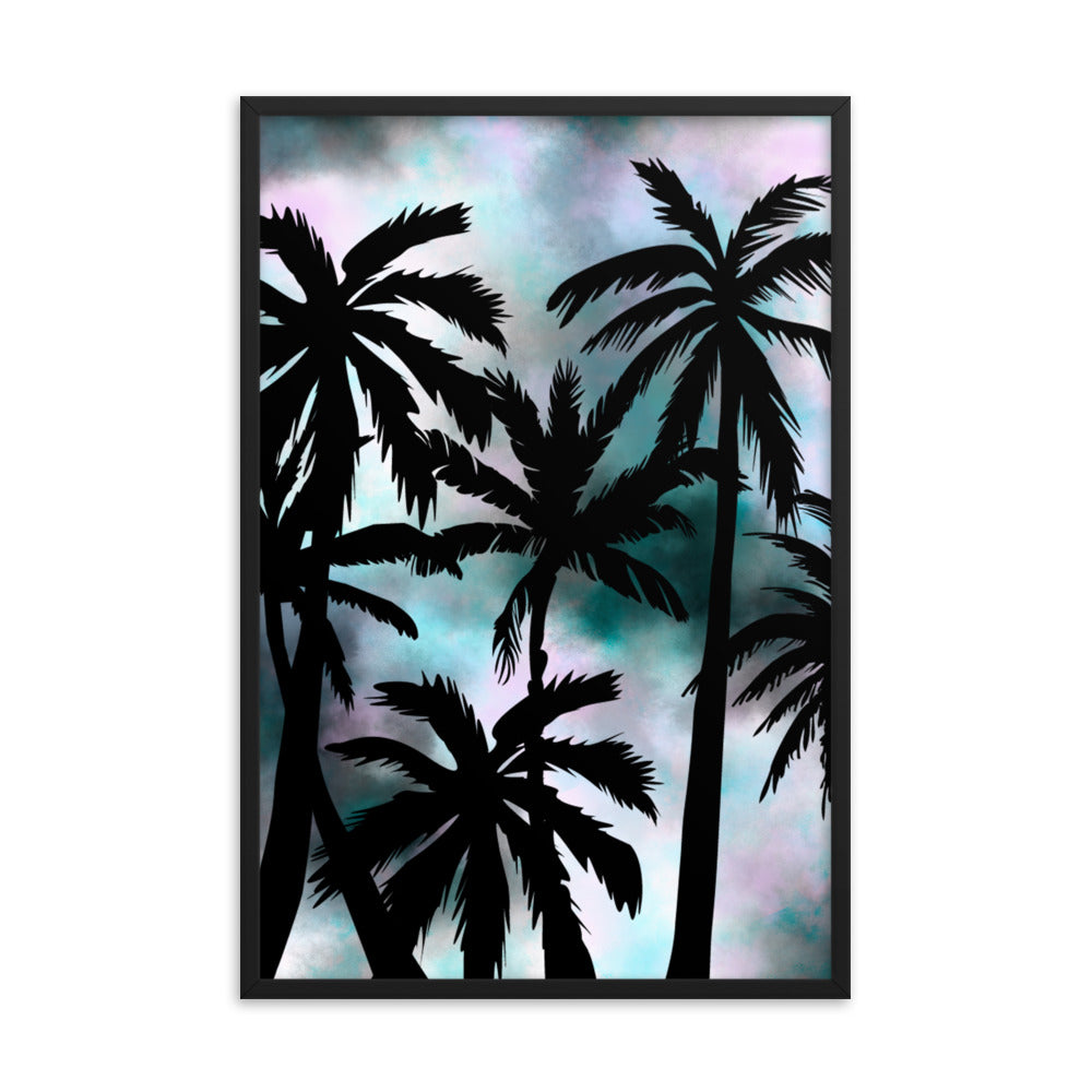 Sunset Palm-Framed poster