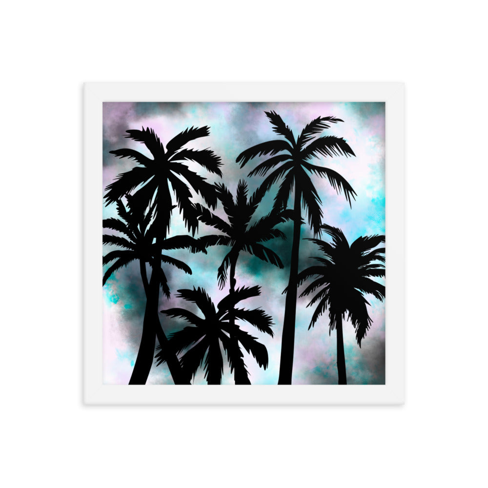Sunset Palm-Framed poster