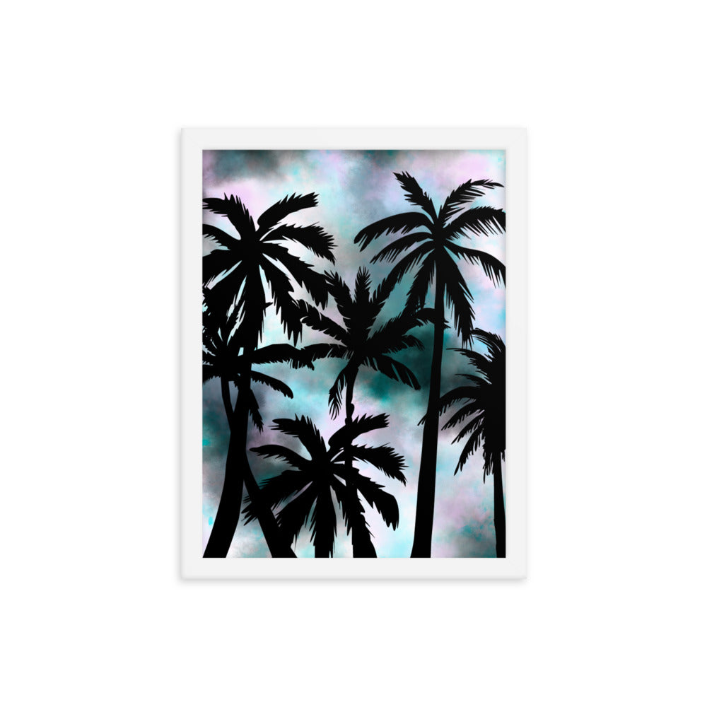 Sunset Palm-Framed poster