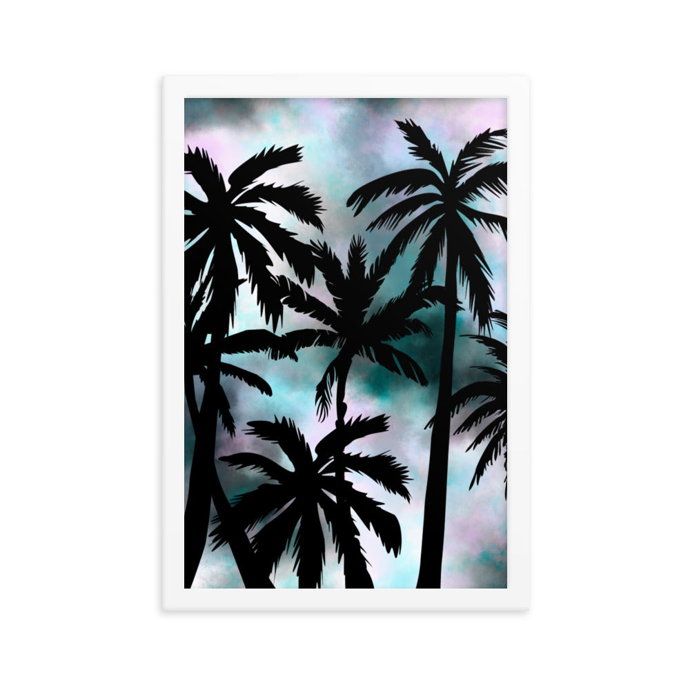 Sunset Palm-Framed poster