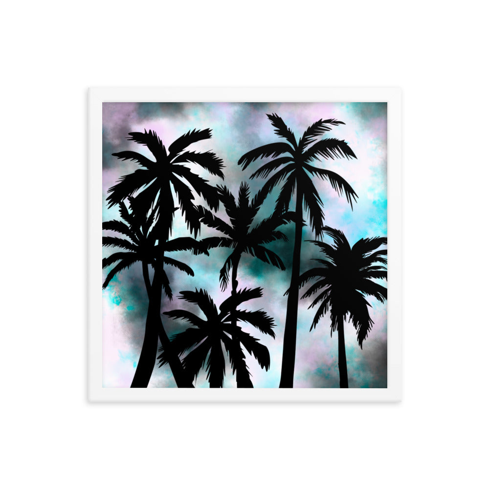 Sunset Palm-Framed poster