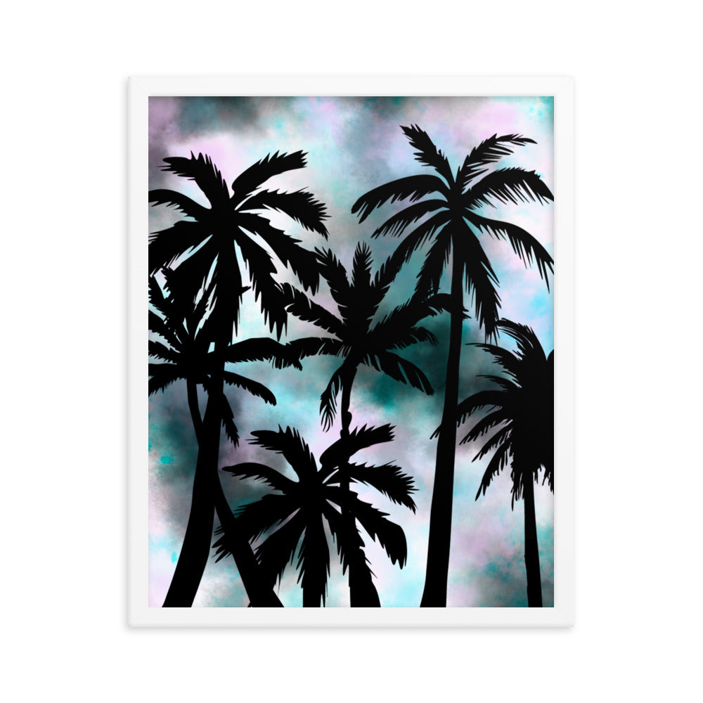 Sunset Palm-Framed poster