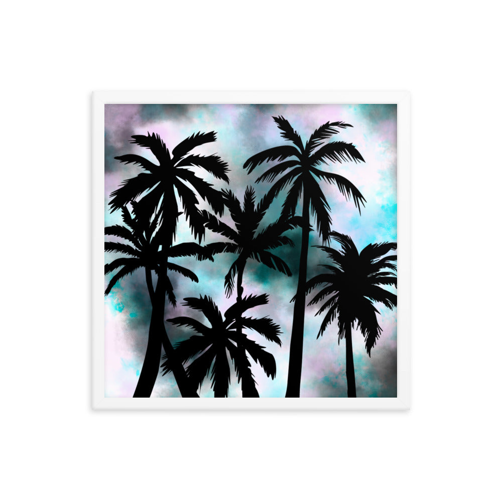 Sunset Palm-Framed poster
