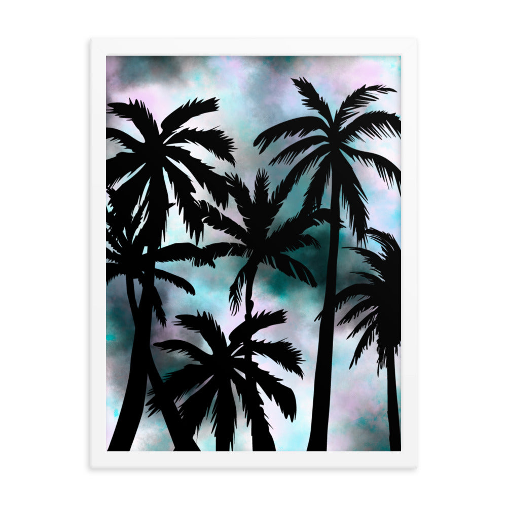 Sunset Palm-Framed poster