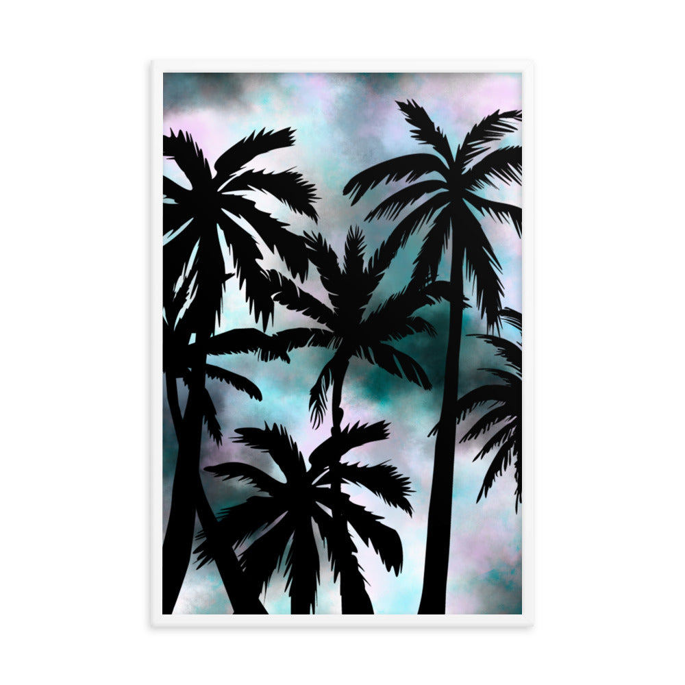 Sunset Palm-Framed poster