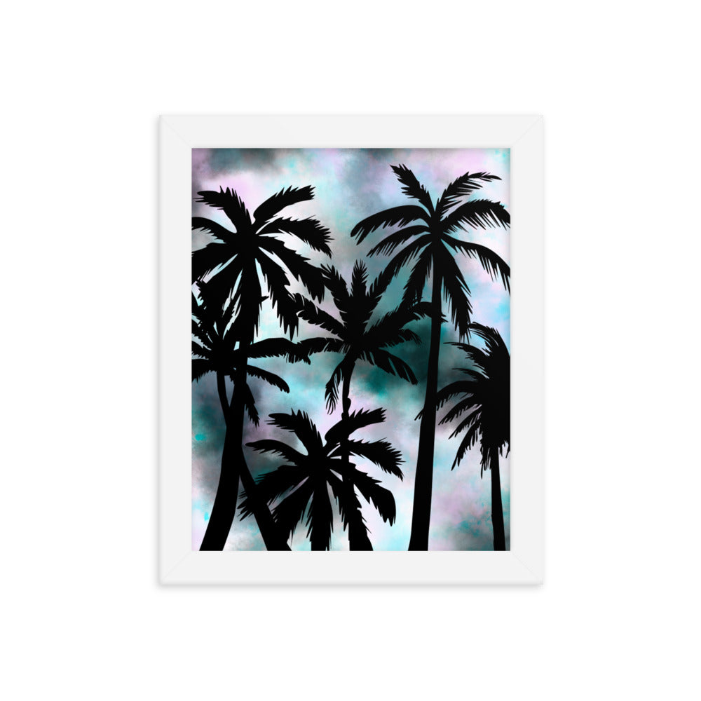 Sunset Palm-Framed poster