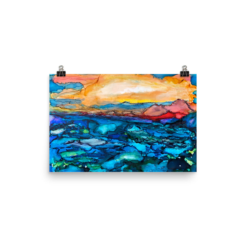 Lake Lure Photo paper poster