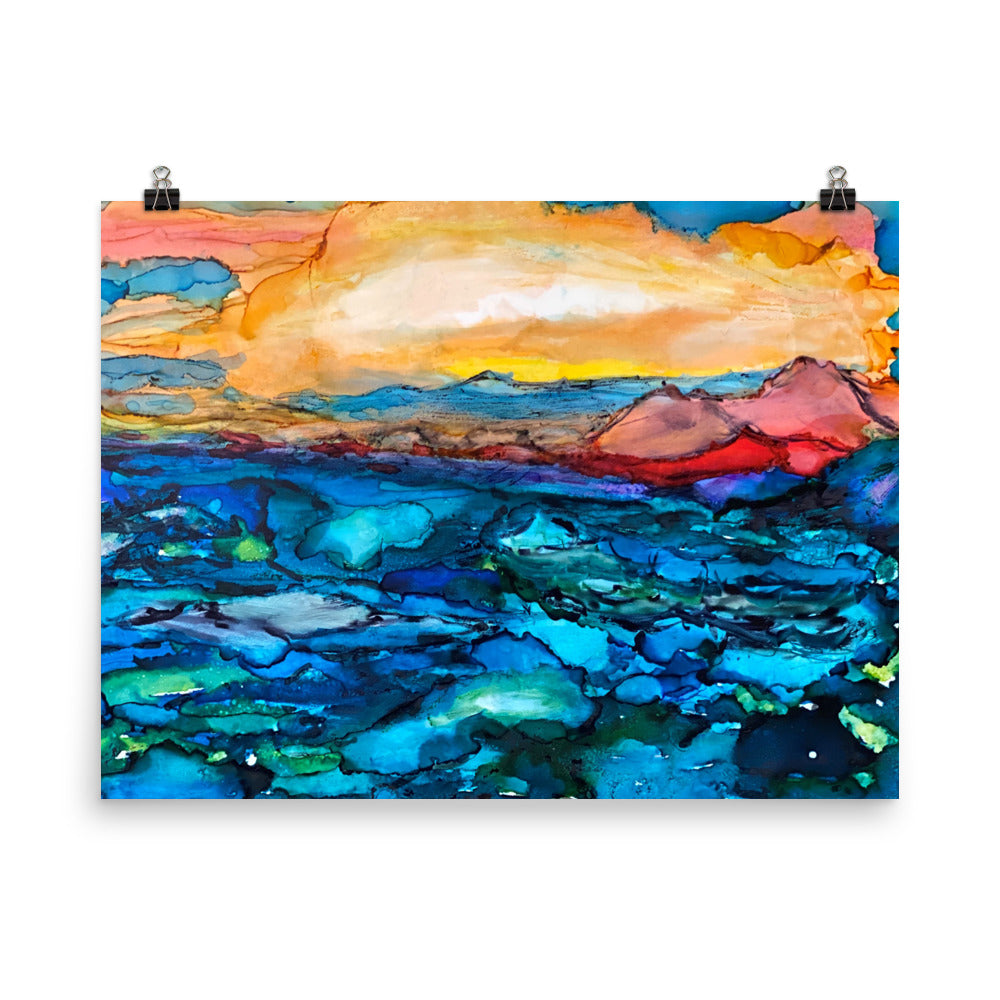 Lake Lure Photo paper poster