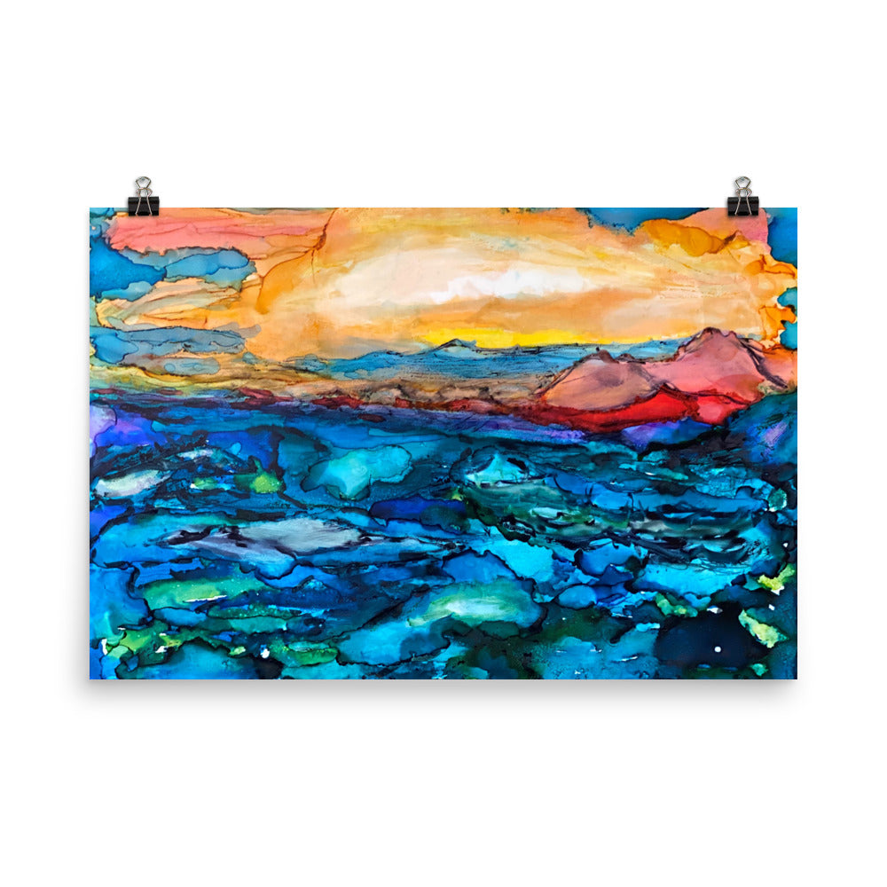 Lake Lure Photo paper poster