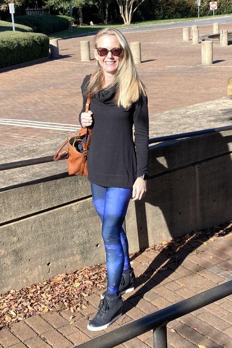 Purple Haze 4 Way Stretch Long Leggings with Pocket-TaraHuntDesigns
