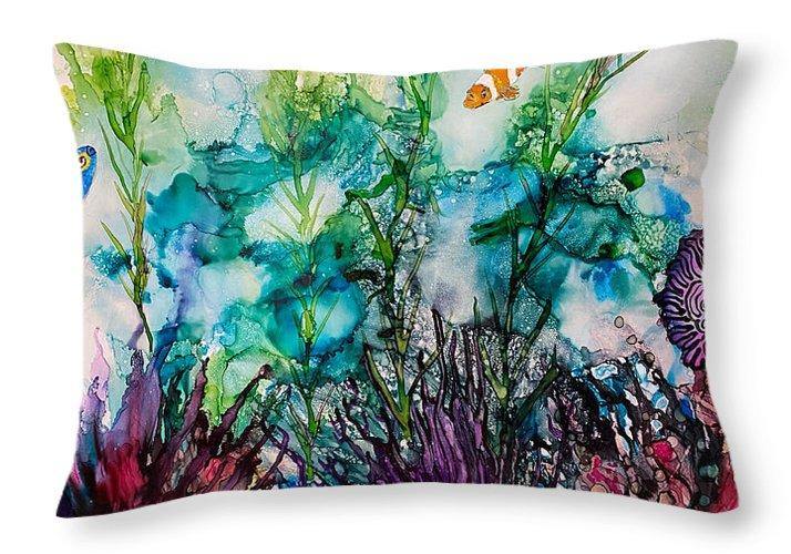 Sargasso Sea - Tropical Throw Pillow-Throw Pillow-TaraHuntDesigns