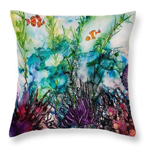 Sargasso Sea - Tropical Throw Pillow-Throw Pillow-TaraHuntDesigns