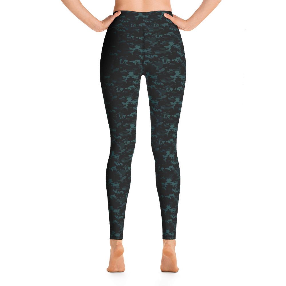Teal Camo 4-Way Stretch Leggings with pocket-TaraHuntDesigns