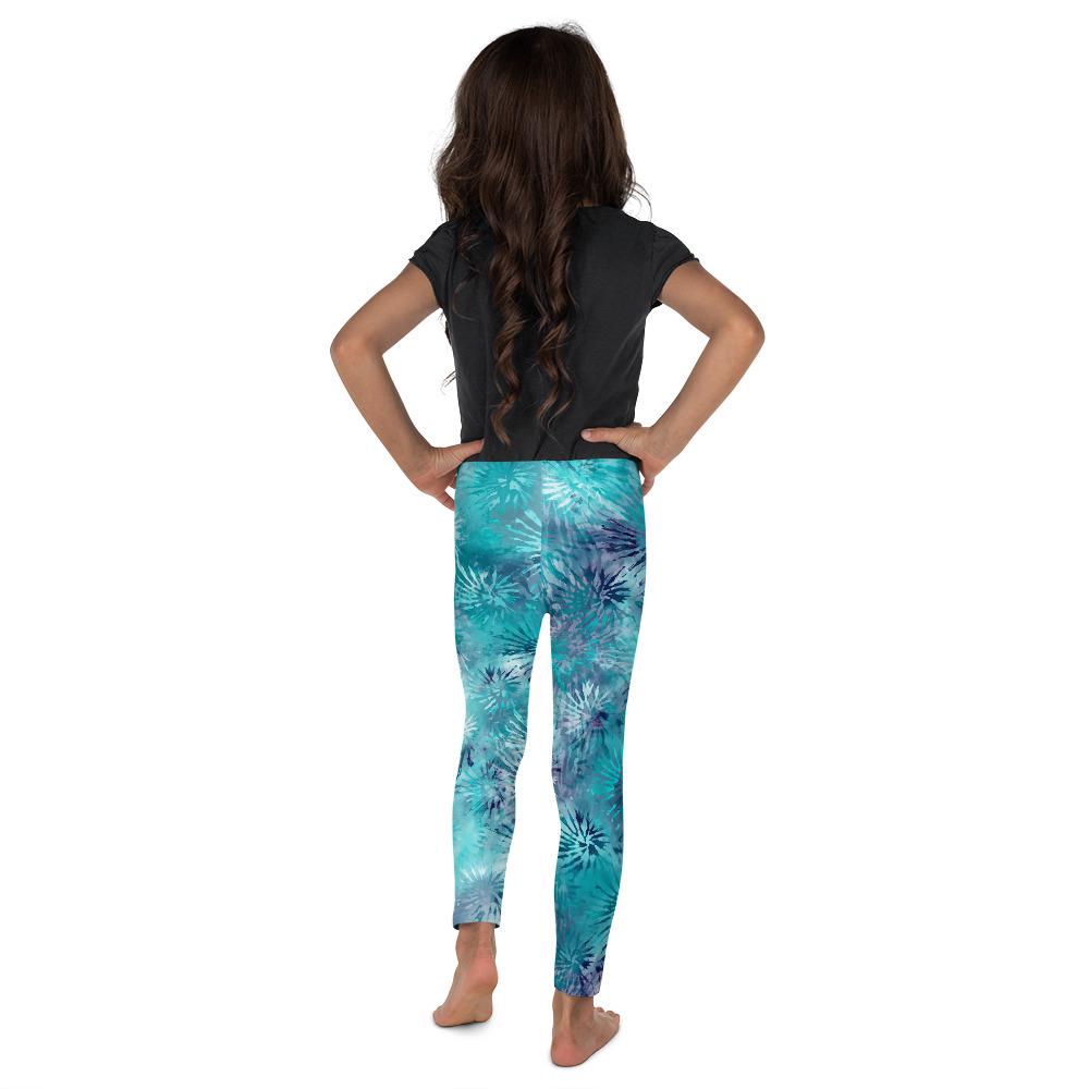 Girl's Leggings-Blue Waterscape Tie-Dye-TaraHuntDesigns