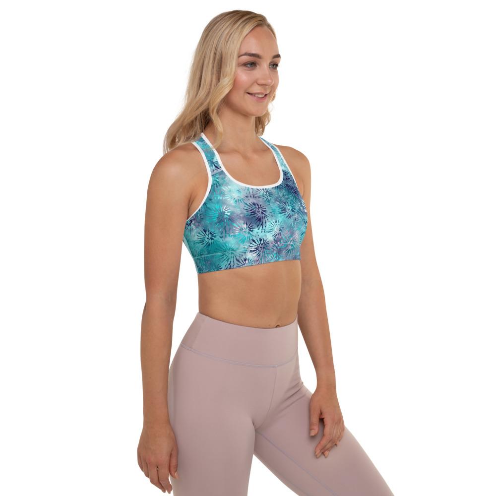 Tie-Dye Padded Sports Bra-Waterscape-TaraHuntDesigns