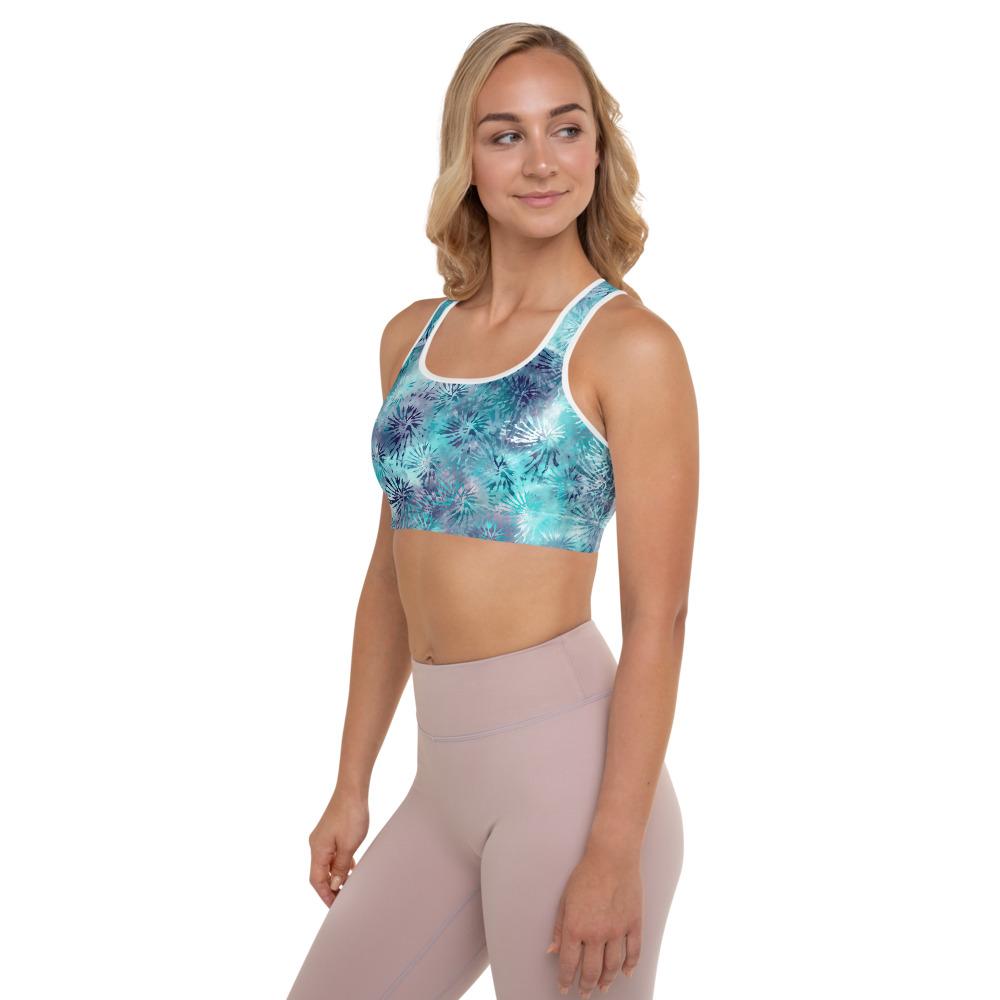 Tie-Dye Padded Sports Bra-Waterscape-TaraHuntDesigns