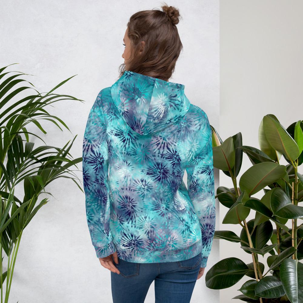 Tie-Dye Adult & Teen Hoodie with FLEECE interior-Waterscape-TaraHuntDesigns