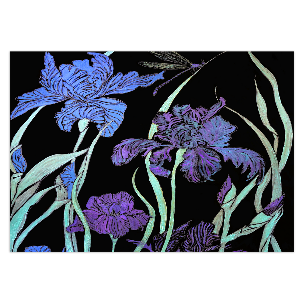 Greeting Cards-Night Irises