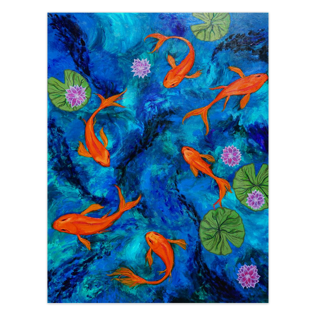 Greeting cards-Dancing Koi