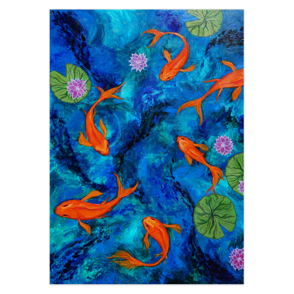 Greeting cards-Dancing Koi