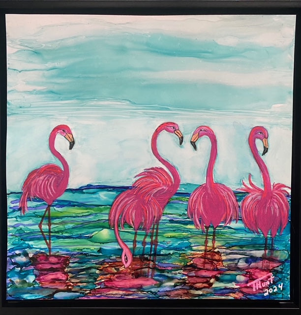 "Flamingo Fun!"  Original Painting-SOLD