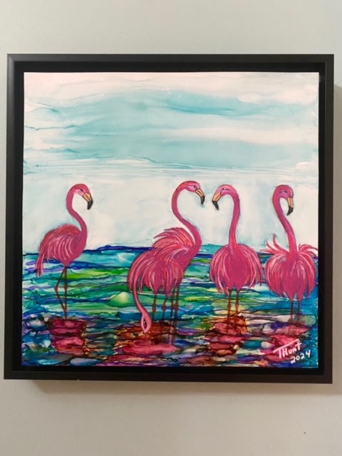 "Flamingo Fun!"  Original Painting-SOLD