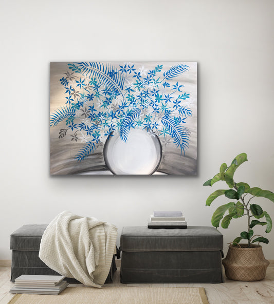 Blue Flowers Original Painting