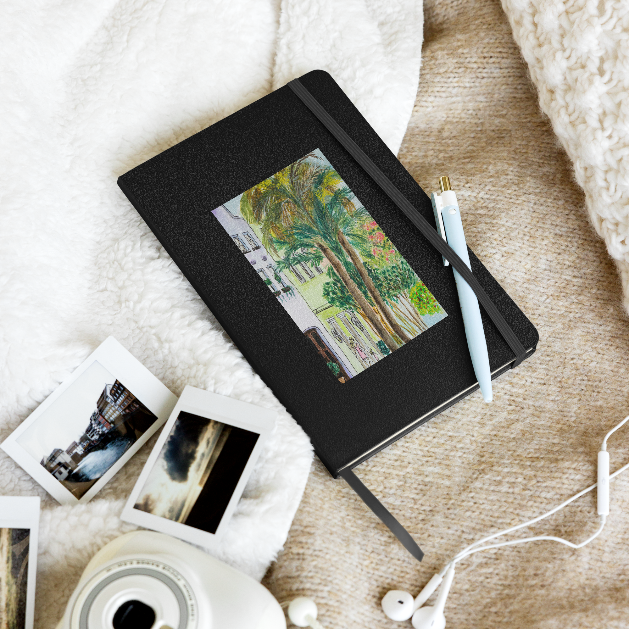 Hardcover bound notebook-Rainbow Row Charleston – TaraHuntDesigns
