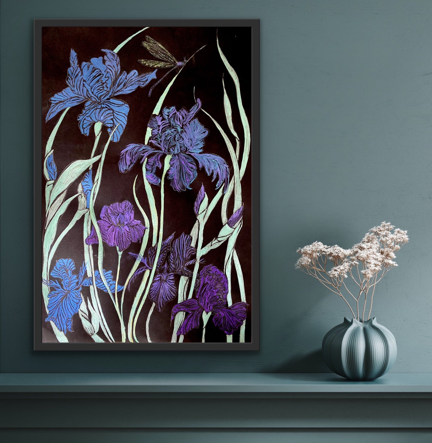 Purple Iris Original Painting
