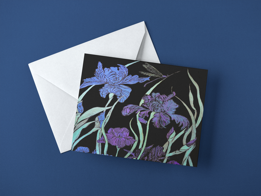 Greeting Cards-Night Irises